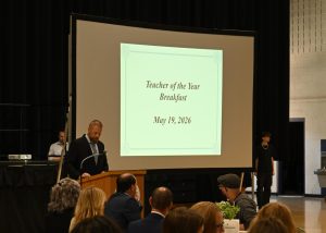 Ocean County Commissioner Director Frank Sadeghi and Deputy Director Jennifier Bacchione celebrated the outstanding educators recognized at the Annual Ocean County Teacher of the Year Recognition on May 19 at the RWJBarnabas Health Arena at Toms River High School North.