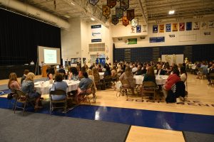 Ocean County Commissioner Director Frank Sadeghi and Deputy Director Jennifier Bacchione celebrated the outstanding educators recognized at the Annual Ocean County Teacher of the Year Recognition on May 19 at the RWJBarnabas Health Arena at Toms River High School North.