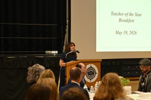 Ocean County Commissioner Director Frank Sadeghi and Deputy Director Jennifier Bacchione celebrated the outstanding educators recognized at the Annual Ocean County Teacher of the Year Recognition on May 19 at the RWJBarnabas Health Arena at Toms River High School North.