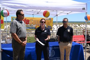 Ocean County officials join the New Jersey Attorney General's office during the kick-off to a safe summer on the Seaside Heights Boardwalk