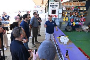 Ocean County officials join the New Jersey Attorney General's office during the kick-off to a safe summer on the Seaside Heights Boardwalk