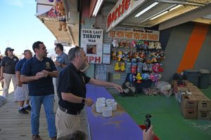 Ocean County officials join the New Jersey Attorney General's office during the kick-off to a safe summer on the Seaside Heights Boardwalk