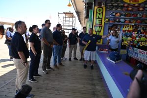 Ocean County officials join the New Jersey Attorney General's office during the kick-off to a safe summer on the Seaside Heights Boardwalk