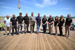 Ocean County officials join the New Jersey Attorney General's office during the kick-off to a safe summer on the Seaside Heights Boardwalk