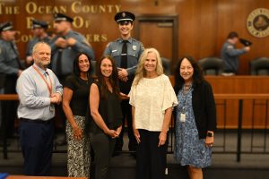 Ocean County Commissioners Sam Ellenbogen and Ray Gormley welcomed 10 new Corrections Officers to Ocean County during a swearing in ceremony on June 10. Ellenbogen and Gormley, liaisons to the Ocean County Corrections Department, administered the oath to the new officers.
