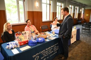 Ocean County Commissioners Sam Ellenbogen and Jennifier Bacchione attended the Ocean County Disability Resource Fair on July 17 at the Toms River Branch of the Ocean County Library. Hosted by the Ocean County Department of Human Services, the fair connected residents with valuable resources and services offered by state, county, and local organizations.