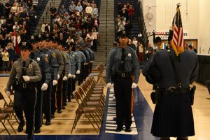 Ocean County Police Academy Basic Police Recruit Class No. 126 was recognized on October 6, during a graduation ceremony at Toms River North High School, following the successful completion of five months of intensive training under the guidance of Ocean County Sheriff Michael G. Mastronardy. The recruits were joined by family members, loved ones, academy instructors, law enforcement leaders, and Ocean County Commissioner Director Frank Sadeghi and Commissioner Sam Ellenbogen, who both serve as liaisons to the Ocean County Sheriff’s Department. 