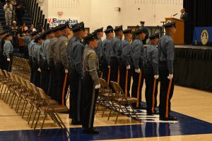 Ocean County Police Academy Basic Police Recruit Class No. 126 was recognized on October 6, during a graduation ceremony at Toms River North High School, following the successful completion of five months of intensive training under the guidance of Ocean County Sheriff Michael G. Mastronardy. The recruits were joined by family members, loved ones, academy instructors, law enforcement leaders, and Ocean County Commissioner Director Frank Sadeghi and Commissioner Sam Ellenbogen, who both serve as liaisons to the Ocean County Sheriff’s Department. 