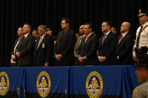 Ocean County Police Academy Basic Police Recruit Class No. 126 was recognized on October 6, during a graduation ceremony at Toms River North High School, following the successful completion of five months of intensive training under the guidance of Ocean County Sheriff Michael G. Mastronardy. The recruits were joined by family members, loved ones, academy instructors, law enforcement leaders, and Ocean County Commissioner Director Frank Sadeghi and Commissioner Sam Ellenbogen, who both serve as liaisons to the Ocean County Sheriff’s Department. 