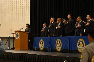 Ocean County Police Academy Basic Police Recruit Class No. 126 was recognized on October 6, during a graduation ceremony at Toms River North High School, following the successful completion of five months of intensive training under the guidance of Ocean County Sheriff Michael G. Mastronardy. The recruits were joined by family members, loved ones, academy instructors, law enforcement leaders, and Ocean County Commissioner Director Frank Sadeghi and Commissioner Sam Ellenbogen, who both serve as liaisons to the Ocean County Sheriff’s Department. 