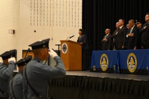 Ocean County Police Academy Basic Police Recruit Class No. 126 was recognized on October 6, during a graduation ceremony at Toms River North High School, following the successful completion of five months of intensive training under the guidance of Ocean County Sheriff Michael G. Mastronardy. The recruits were joined by family members, loved ones, academy instructors, law enforcement leaders, and Ocean County Commissioner Director Frank Sadeghi and Commissioner Sam Ellenbogen, who both serve as liaisons to the Ocean County Sheriff’s Department. 