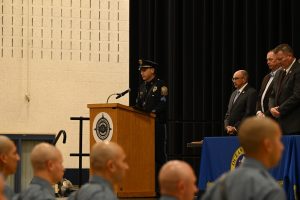 Ocean County Police Academy Basic Police Recruit Class No. 126 was recognized on October 6, during a graduation ceremony at Toms River North High School, following the successful completion of five months of intensive training under the guidance of Ocean County Sheriff Michael G. Mastronardy. The recruits were joined by family members, loved ones, academy instructors, law enforcement leaders, and Ocean County Commissioner Director Frank Sadeghi and Commissioner Sam Ellenbogen, who both serve as liaisons to the Ocean County Sheriff’s Department. 