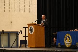 Ocean County Police Academy Basic Police Recruit Class No. 126 was recognized on October 6, during a graduation ceremony at Toms River North High School, following the successful completion of five months of intensive training under the guidance of Ocean County Sheriff Michael G. Mastronardy. The recruits were joined by family members, loved ones, academy instructors, law enforcement leaders, and Ocean County Commissioner Director Frank Sadeghi and Commissioner Sam Ellenbogen, who both serve as liaisons to the Ocean County Sheriff’s Department. 