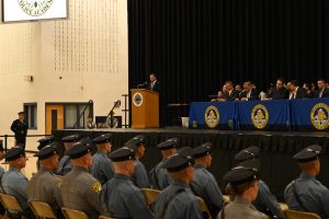 Ocean County Police Academy Basic Police Recruit Class No. 126 was recognized on October 6, during a graduation ceremony at Toms River North High School, following the successful completion of five months of intensive training under the guidance of Ocean County Sheriff Michael G. Mastronardy. The recruits were joined by family members, loved ones, academy instructors, law enforcement leaders, and Ocean County Commissioner Director Frank Sadeghi and Commissioner Sam Ellenbogen, who both serve as liaisons to the Ocean County Sheriff’s Department. 