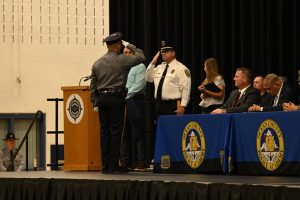 Ocean County Police Academy Basic Police Recruit Class No. 126 was recognized on October 6, during a graduation ceremony at Toms River North High School, following the successful completion of five months of intensive training under the guidance of Ocean County Sheriff Michael G. Mastronardy. The recruits were joined by family members, loved ones, academy instructors, law enforcement leaders, and Ocean County Commissioner Director Frank Sadeghi and Commissioner Sam Ellenbogen, who both serve as liaisons to the Ocean County Sheriff’s Department. 