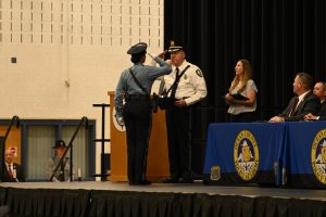 Ocean County Police Academy Basic Police Recruit Class No. 126 was recognized on October 6, during a graduation ceremony at Toms River North High School, following the successful completion of five months of intensive training under the guidance of Ocean County Sheriff Michael G. Mastronardy. The recruits were joined by family members, loved ones, academy instructors, law enforcement leaders, and Ocean County Commissioner Director Frank Sadeghi and Commissioner Sam Ellenbogen, who both serve as liaisons to the Ocean County Sheriff’s Department. 