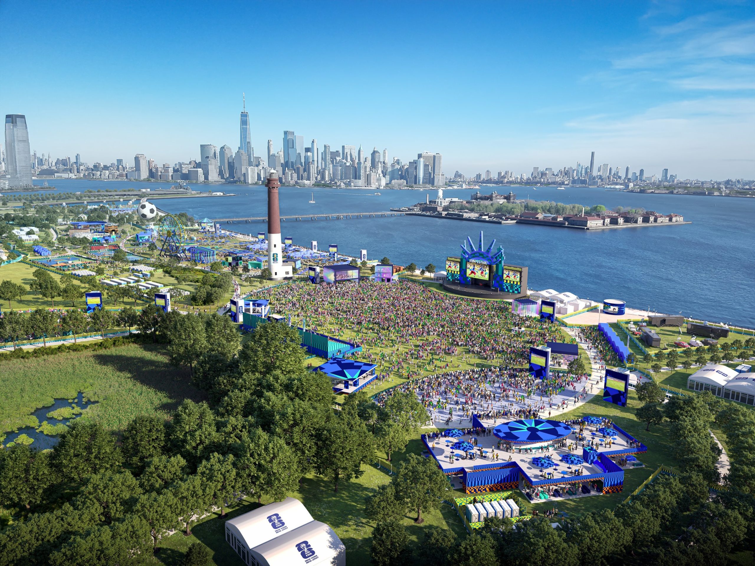 Illustrative rendering of the official FIFA Fan Festival™ NYNJ taking place at Liberty State Park, NJ from June 11 - July 19, 2026.